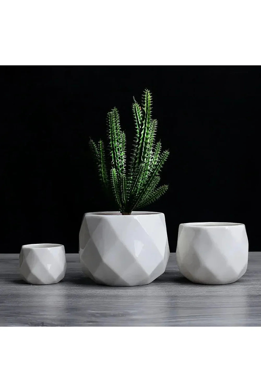 Geometrische Eleganz Weiße Blumentöpfe