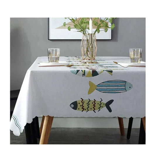 Rechteckige Fleckenresistente Tischdecke mit aquatischem Motiv