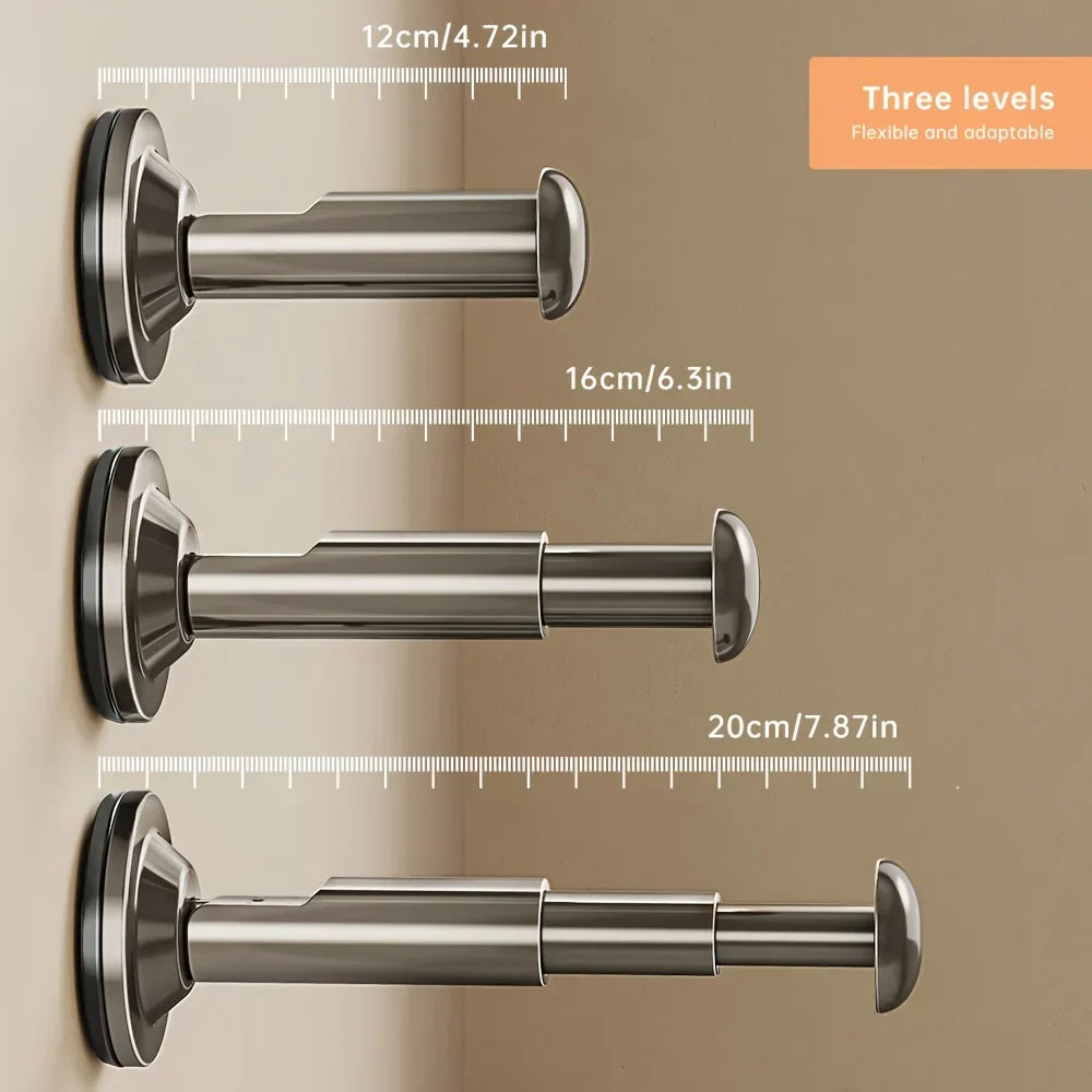 Frendorf | Hangovio | Teleskop-Kleiderbügelhalter mit Saugnapf | Ohne Bohren montierbar | Für Bad, Garderobe & Balkon