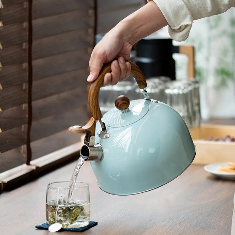 1 Stück 2,5/3 l Liter Kessel aus Edelstahl, verdickter Wasserkocher, Gas-Induktionsherd, universeller Wasserkocher, Kessel