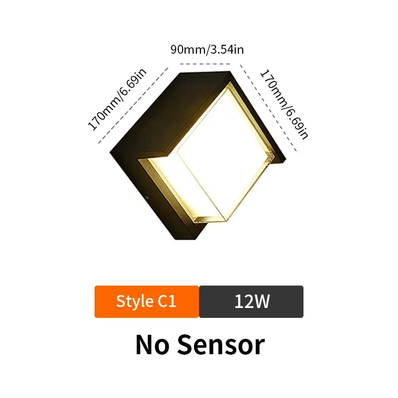 Frendorf | LED Smart Bewegungsmelder Wandlicht – 6W/12W Automatische Notbeleuchtung für Innen- & Außenbereich (Flure, Balkone, Schlafzimmer)