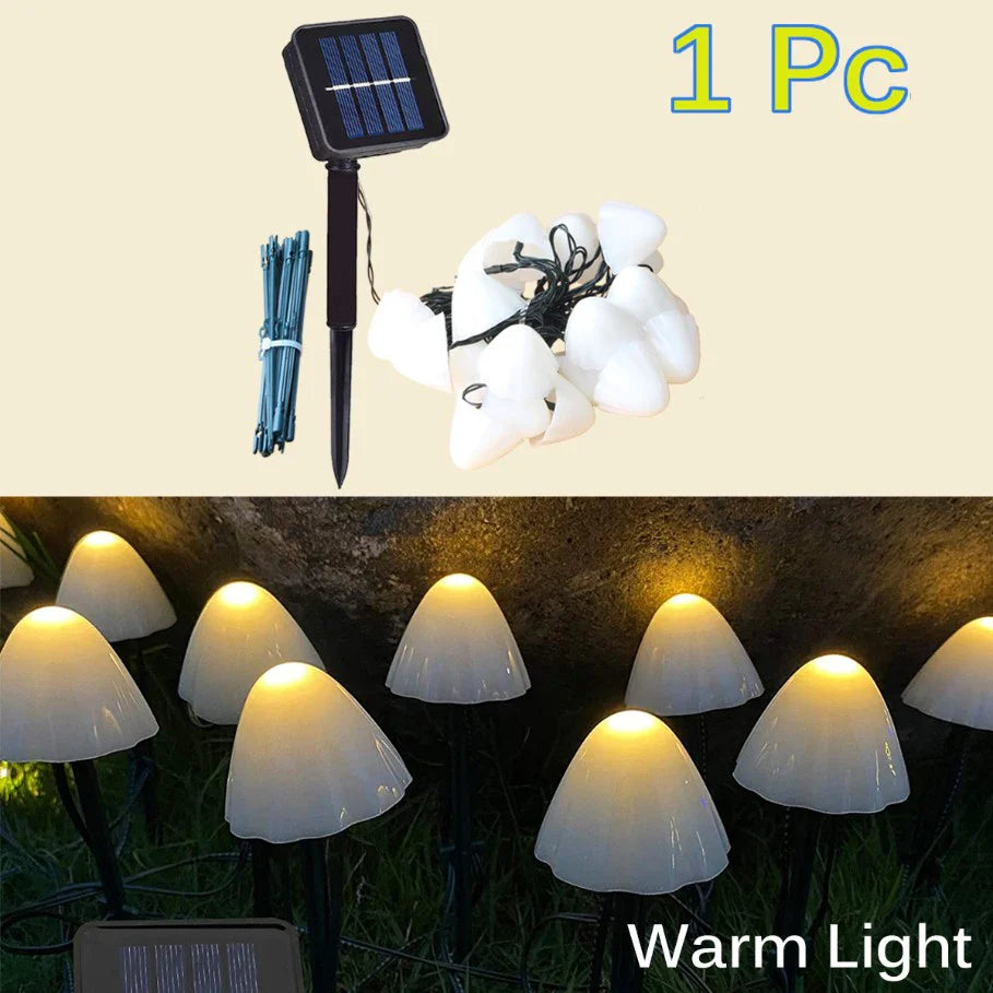 Solar-Pilz-Lichterkette: LED-Solarleuchten für Garten, Terrasse, Gehweg und Landschaftsgestaltung