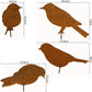 Frendorf | 4-teiliges rustikales Metallvogel-Set Zaun Dekor