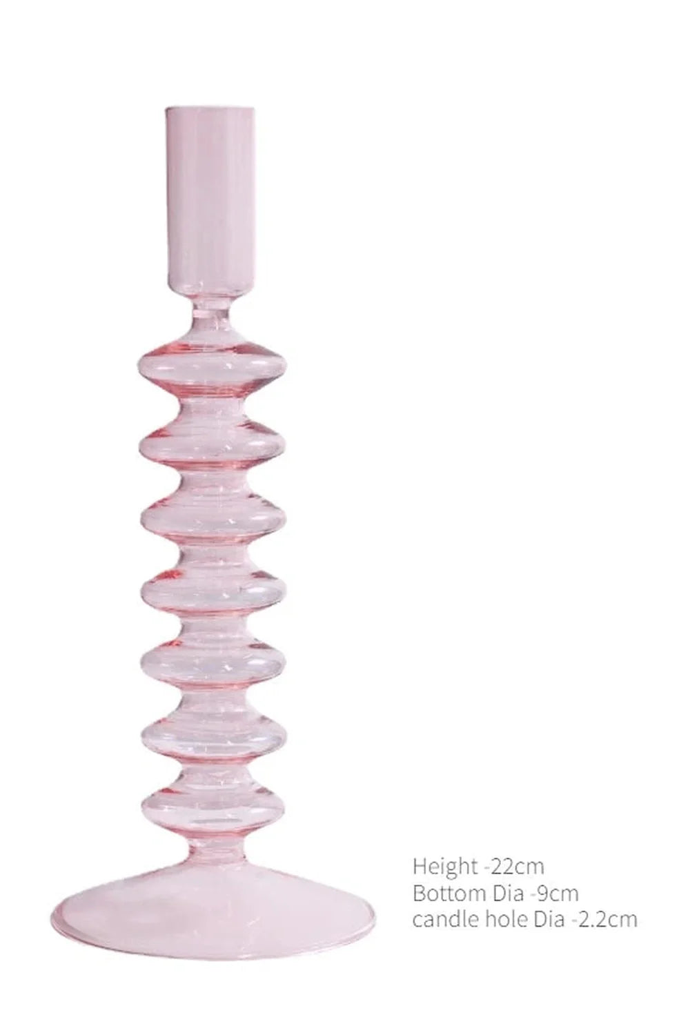 Pink Glass Taper Kerzenhalter