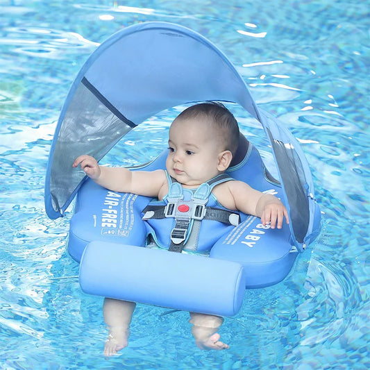Mambobaby Nicht-aufblasbarer Baby-Schwimmring-Sitz - Poolspielzeug für Jungen und Mädchen - Lustige Accessoires für sicheres Wasser Spielen