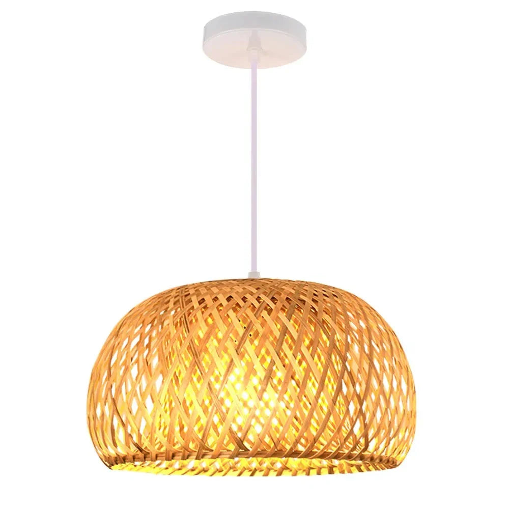 Luxora Handgewebte Bambus Pendelleuchte - Umweltfreundliche Deckenlampe