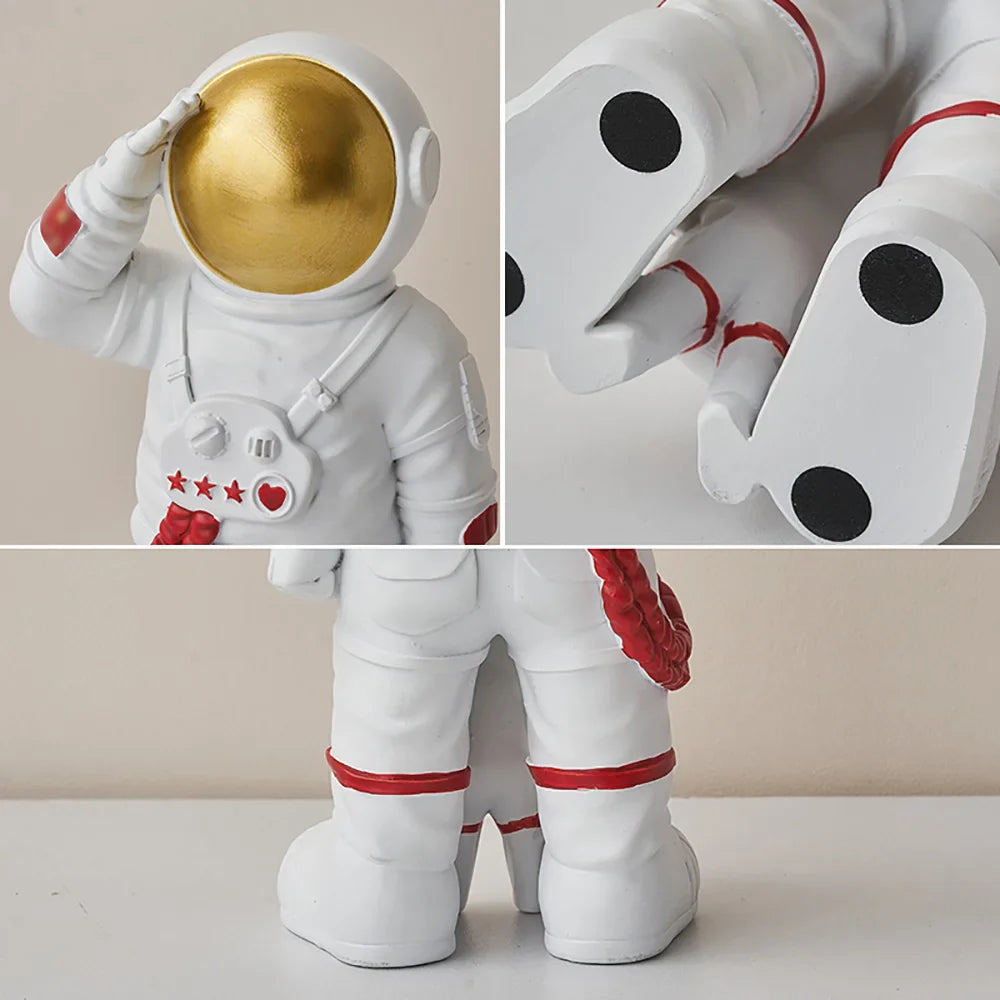 Heimdekor Moderne Wohnzimmer Schreibtischdekoration Zubehör Einfache Vater und Sohn Astronaut Figurine Süße Harz Einrichtung Handwerk