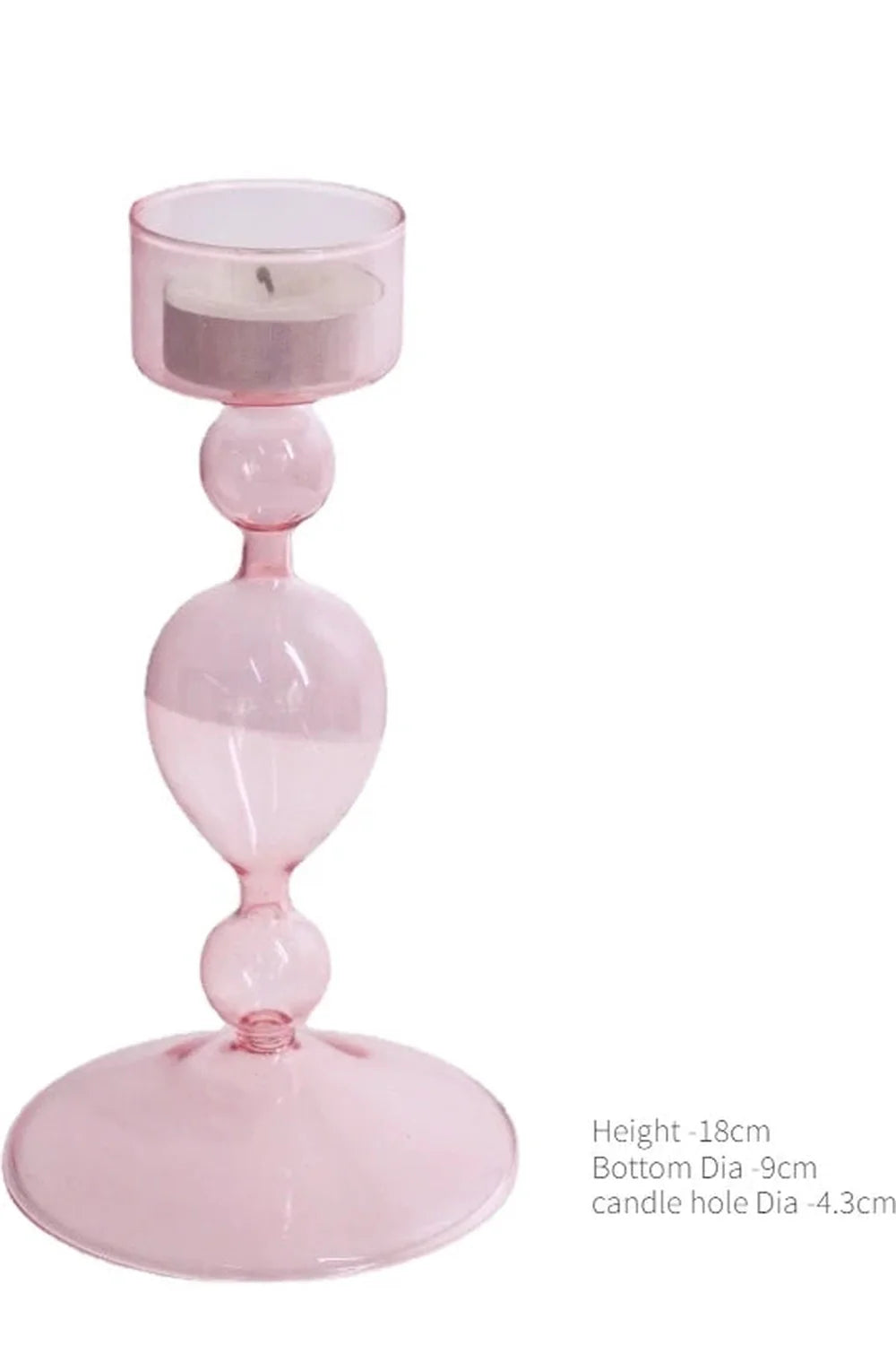 Pink Glass Taper Kerzenhalter
