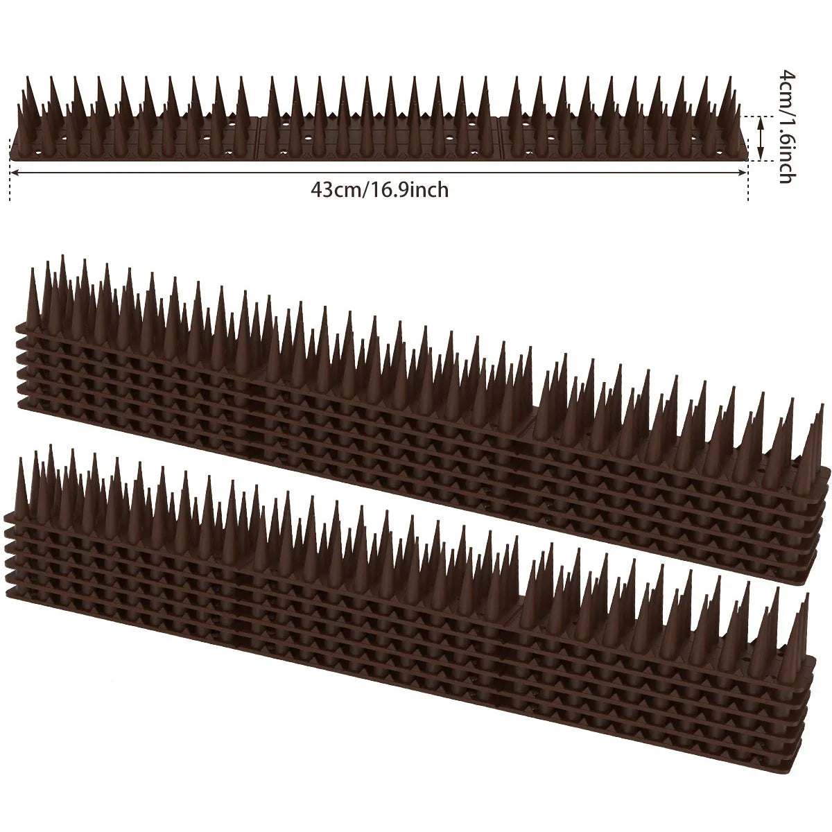 Frendorf | BirdGuard Spikes | Humane Bird Repellent | Flexible and Adjustable | Safe for All Birds