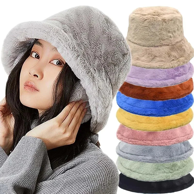 Frendorf | Warme Herbst Bucket Hat aus Kaninchenfell für Damen - Lorna
