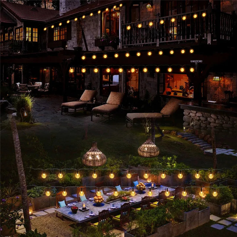 Frendorf | TwinkleGlow™ Solar LED Lichterkette | Außenbeleuchtung für Garten & Terrasse | Wasserdichte Funkellichter für jede Saison