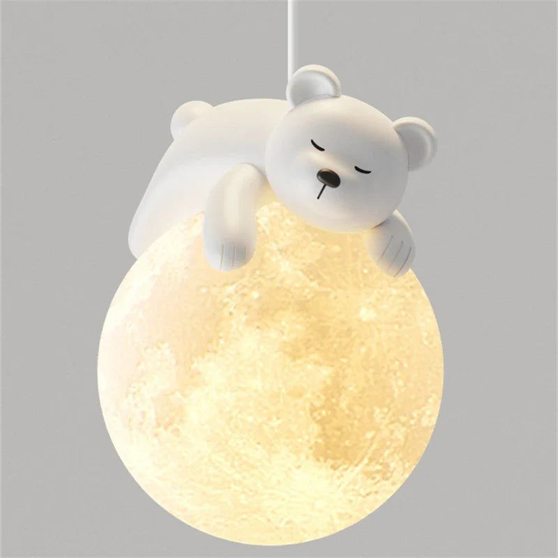 Dekorative LED-Lampe „Bär auf dem Mond“