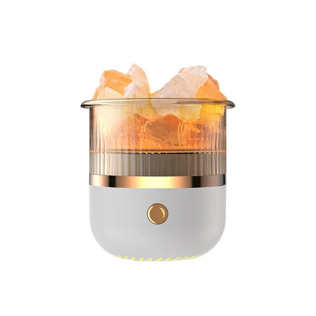 Himalaya Salzkrystalllampe & Ätherischer Öl Diffusor, USB Ultraschall Luftbefeuchter für Zuhause & Büro