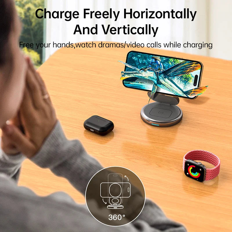 Frendorf | 3 in 1 faltbares magnetisches kabelloses Ladegerät