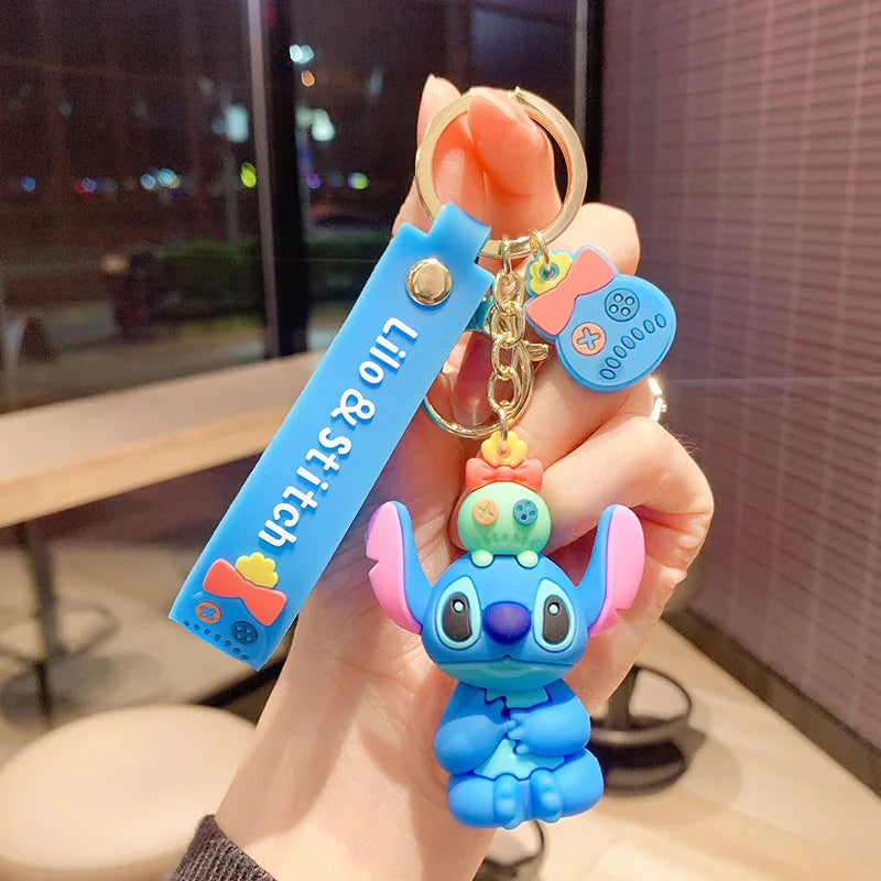 Anime Disney Schlüsselanhänger - Süßer Mickey Mouse, Minnie, Lilo und Stitch Cartoon Schlüsselring, Ornament und Autoanhänger, Perfekte Geschenke für Kinder