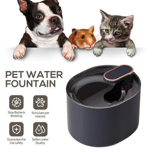 Automatischer Elektrischer Wassertrinker für Haustiere – Hund & Katze Trinkbrunnen mit Filter, Dunkelblau