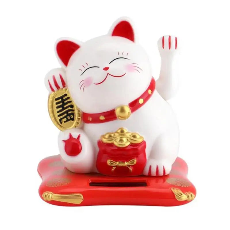 Frendorf | LuckyMiko Chinesische Glückskatze | Winkende Katze mit Beweglichem Arm | Feng Shui Dekoration für Zuhause & Büro | Symbol für Wohlstand