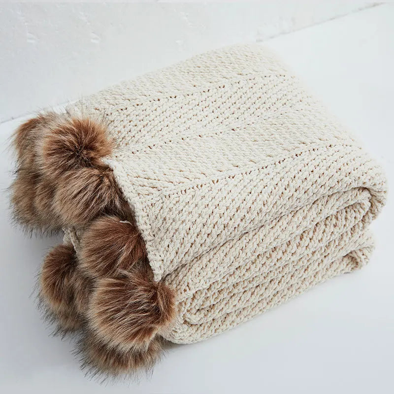 Frendorf | HeartKnit Kuscheldecke aus Chenille | Strickdesign | Für Bett & Sofa | Weich & Gemütlich