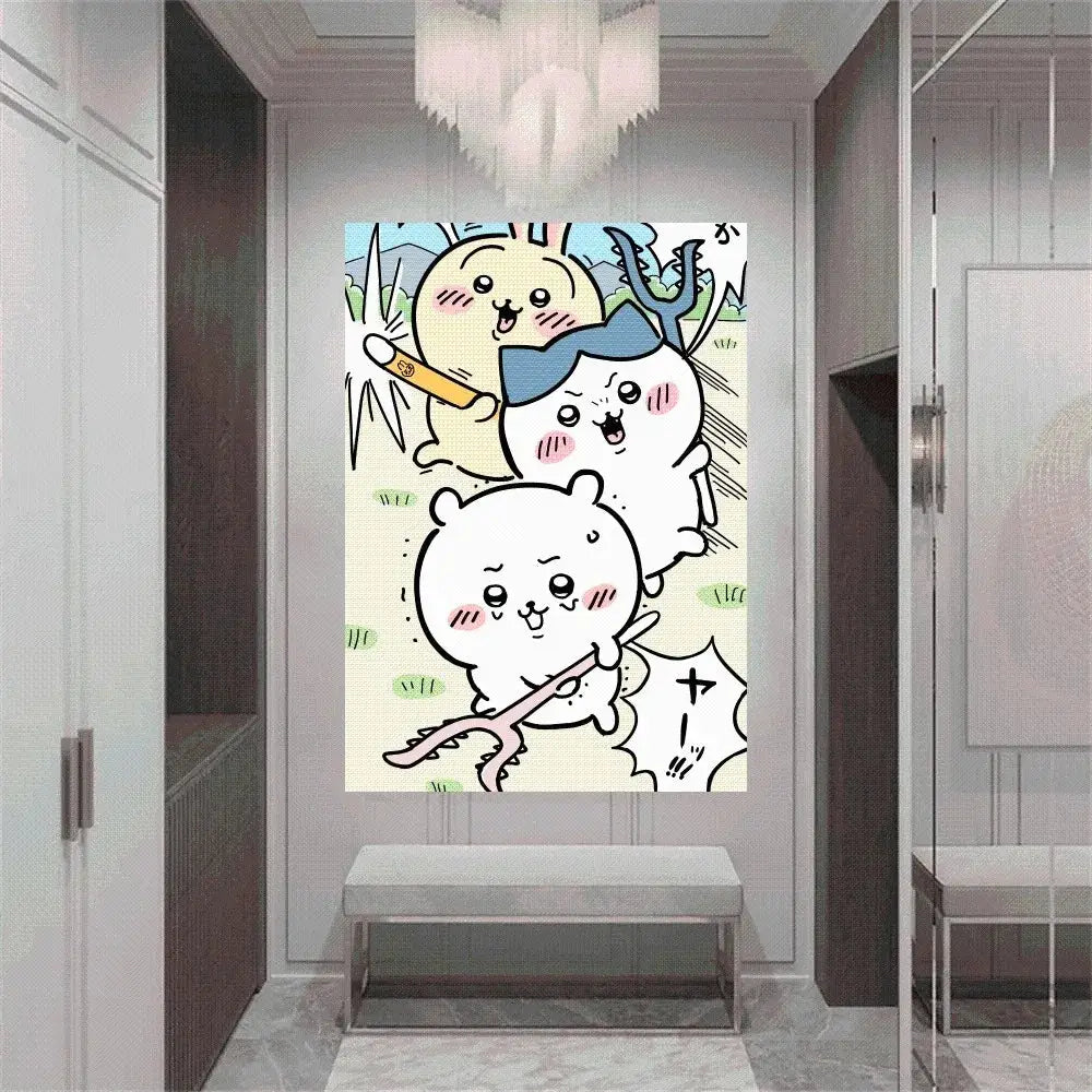 Niedliches Chiikawas Poster Home Office Studium Wand Schlafzimmer Wohnzimmer Küchen Dekoration Malerei