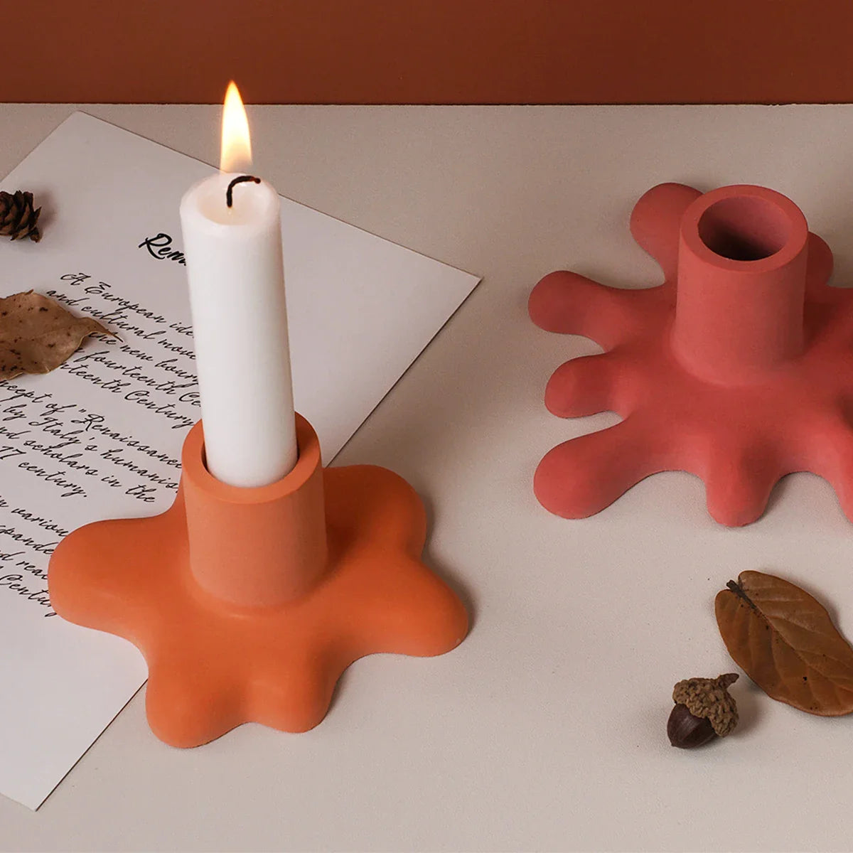 Fließende Wassertropfen Kerzenhalter Silikonform Kristall Gips Harzformen DIY Wasserfluss Kerzenständer Ornament Form Wohnkultur
