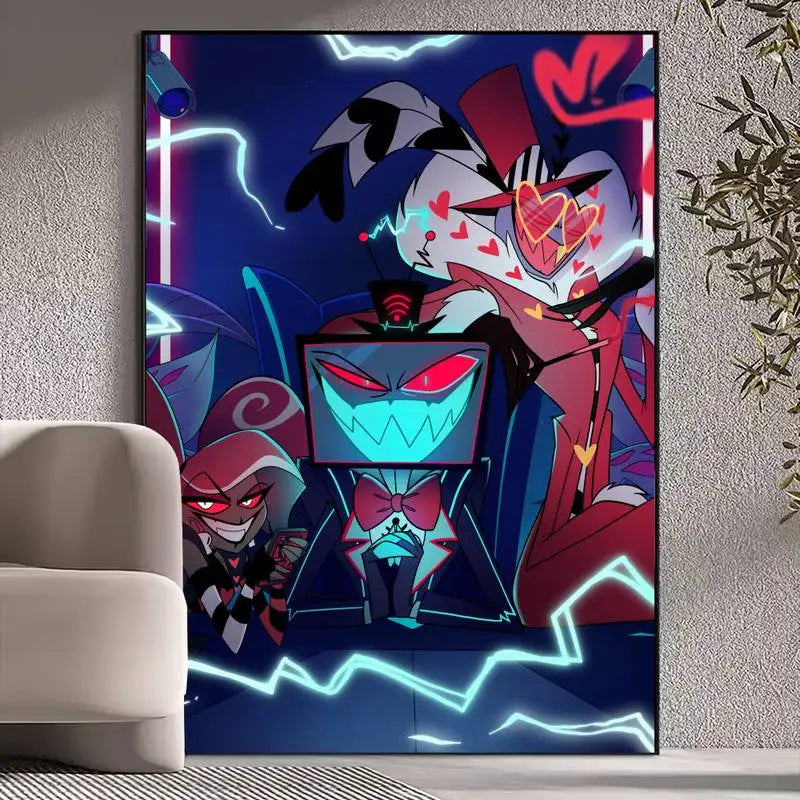 H-Hazbin Hotels Cartoon POSTER Drucke Wandbilder Wohnzimmer Heimdekoration Klein