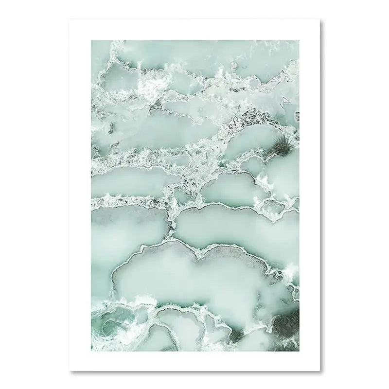 Nordic Abstract Sand Waves Gold Palm Posters Green Marble Line Coral Wall Art Print Canvas Painting Pictures Living Room Decor