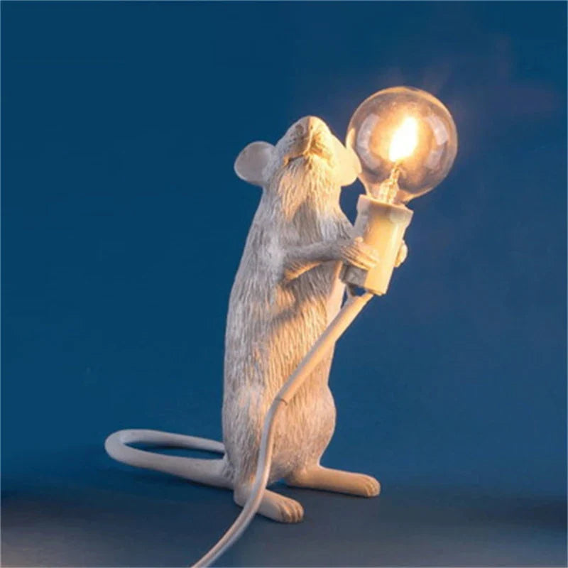 Moderne LED Tier Tischlampen: Harz Ratte, Katze und Eichhörnchen Nachtlichter