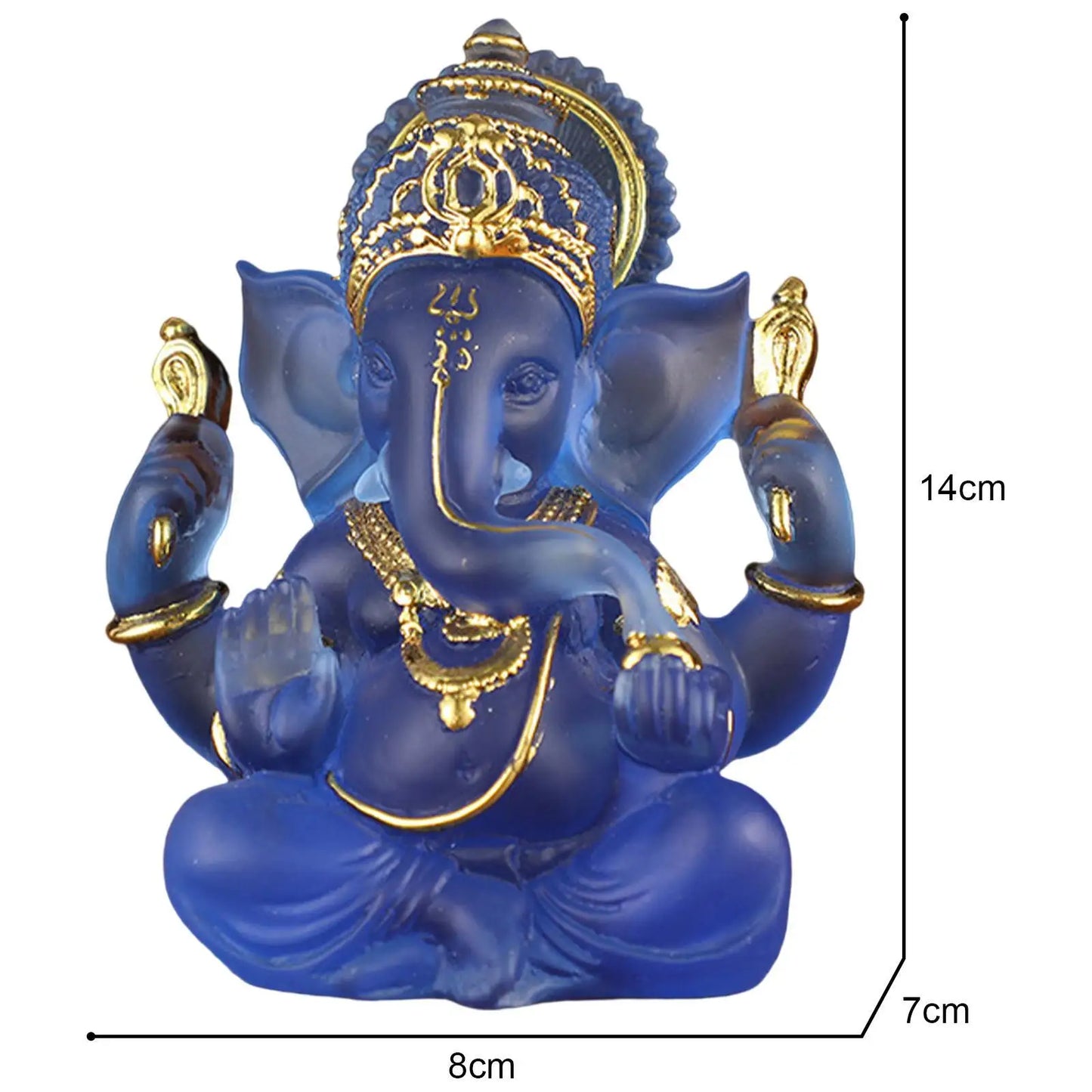 Seltene farbige semi-transparente Ganesh-Statuen für Glück in Ihrem Zuhause