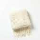 Gemütliche lila Diamant Strickdecke