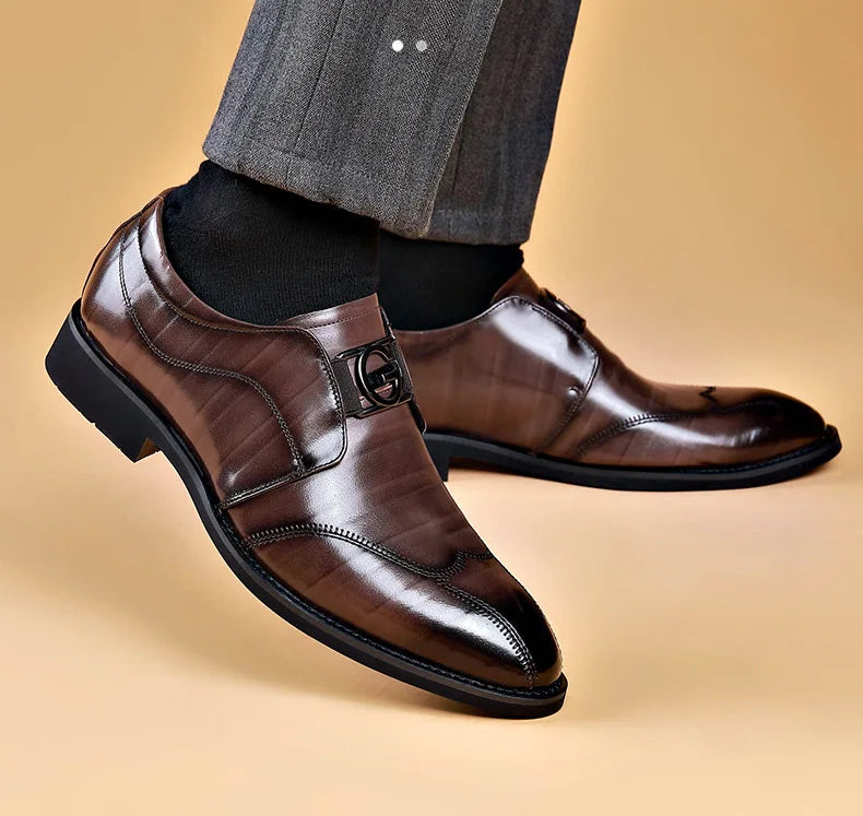 Frendorf | Herren Leder Schuhe Stilvolle Herren Schuhe Spitz Oxford Hochzeit Leder Herren Dress Schuhe Gentleman Büro Mann Schuh