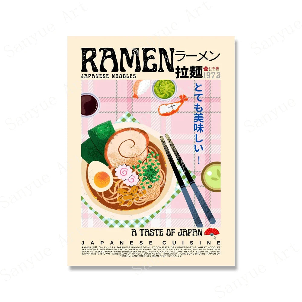 Japanische Retro Lebensmittelposter