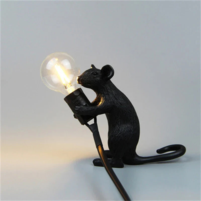 Moderne LED Tier Tischlampen: Harz Ratte, Katze und Eichhörnchen Nachtlichter