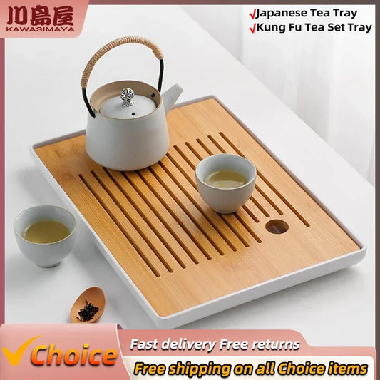 Japanisches Home Kung Fu Teetablett Teeset Tablett Kleine Meeres-Teetafel Einzelner Abtropfer für Teetassen