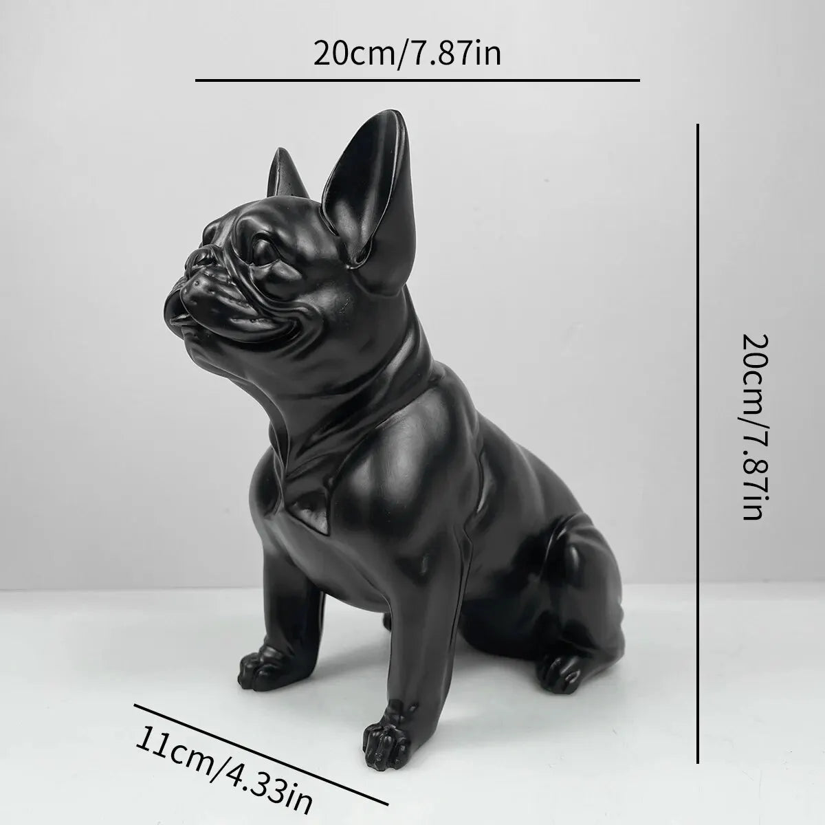 Französische Bulldoggen-Statue – farbenfrohe Hundestatue aus Kunstharz für Heimdekoration und Präsentation im Freien, perfekt für Bulldoggenliebhaber