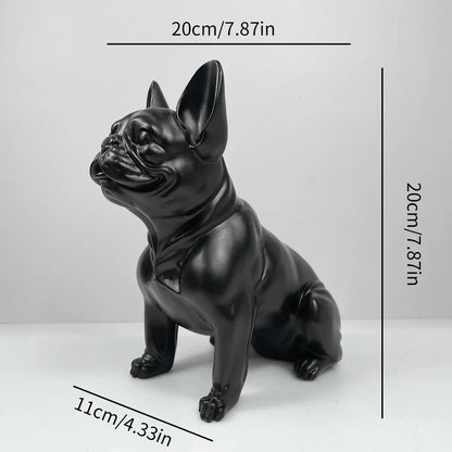 Französische Bulldoggen-Statue – farbenfrohe Hundestatue aus Kunstharz für Heimdekoration und Präsentation im Freien, perfekt für Bulldoggenliebhaber