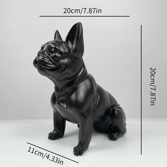 Französische Bulldoggen-Statue – farbenfrohe Hundestatue aus Kunstharz für Heimdekoration und Präsentation im Freien, perfekt für Bulldoggenliebhaber
