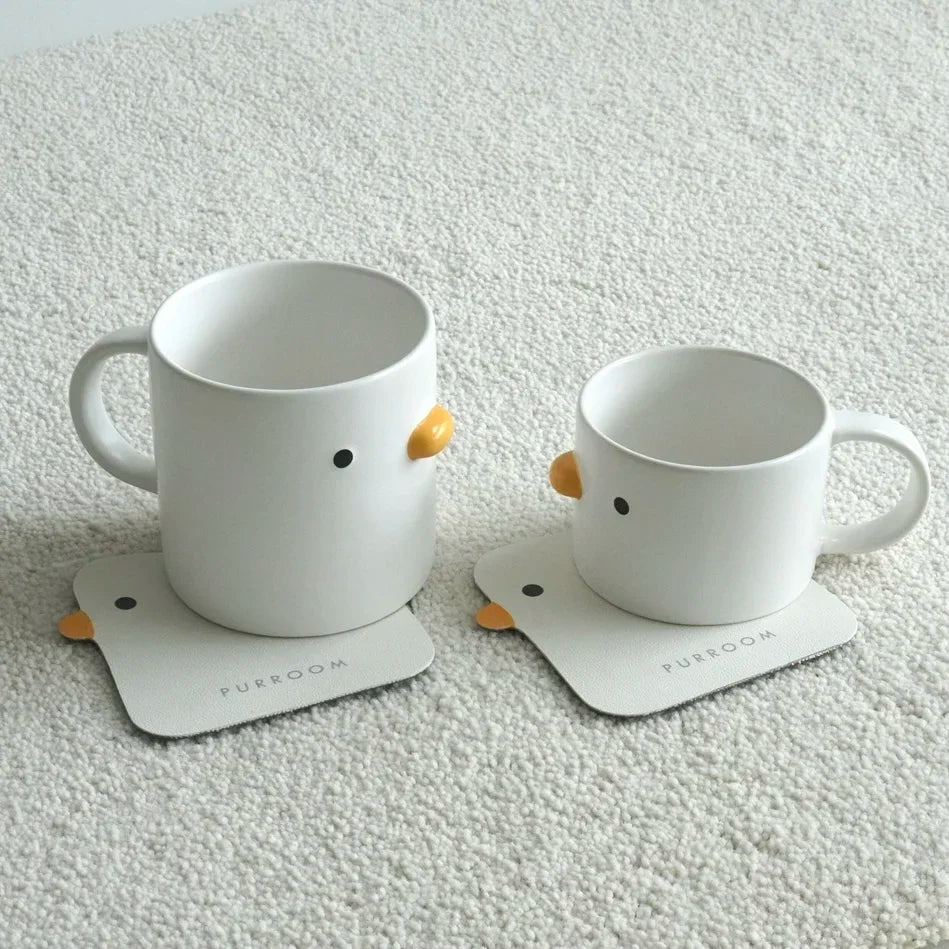 Keramische Chick Kaffeetasse Saft Handgriff Büro Teetasse Tasse Küche Party Trinkwerkzeuge Mikrowellenfest Keramische MilchTasse 400ml Tasse