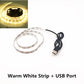 USB LED Nachtlichtstreifen - DC5V, SMD 3528, 50CM 1M 2M 3M 4M 5M Längen, mit USB-Anschluss für TV, PC, Laptop