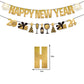 Neujahrsservietten Pappteller Becher Neujahr Tischdecken Tischüberwurf 2024 Neujahrsparty Dekorationen Silvesterparty Zubehör