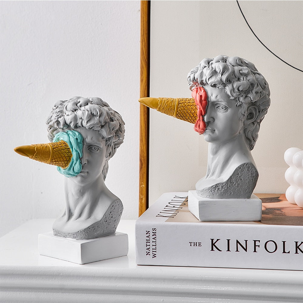 David Figurine mit Eiscreme Heimdekoration Skulptur