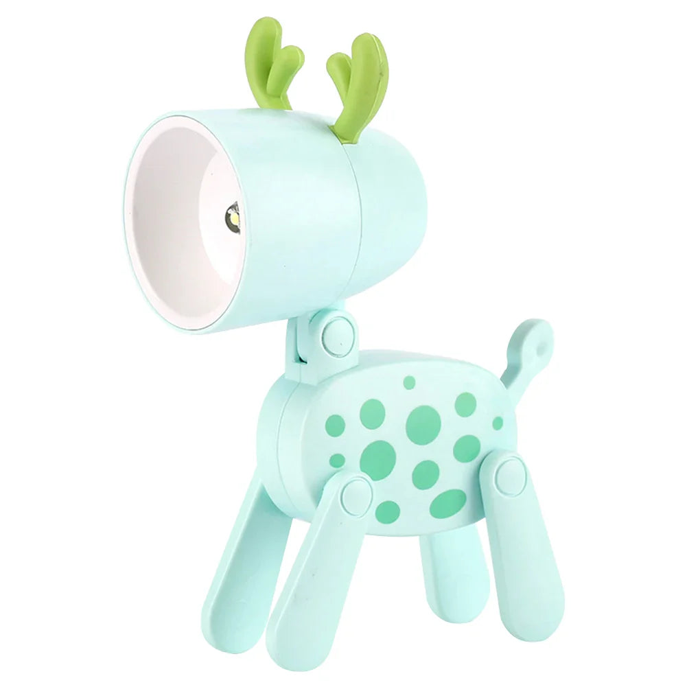 Niedliche LED Nachtlampe - Mini Haustier Hund, Reh, Dinosaurier Klapp-Tischlampe für Kinderzimmer