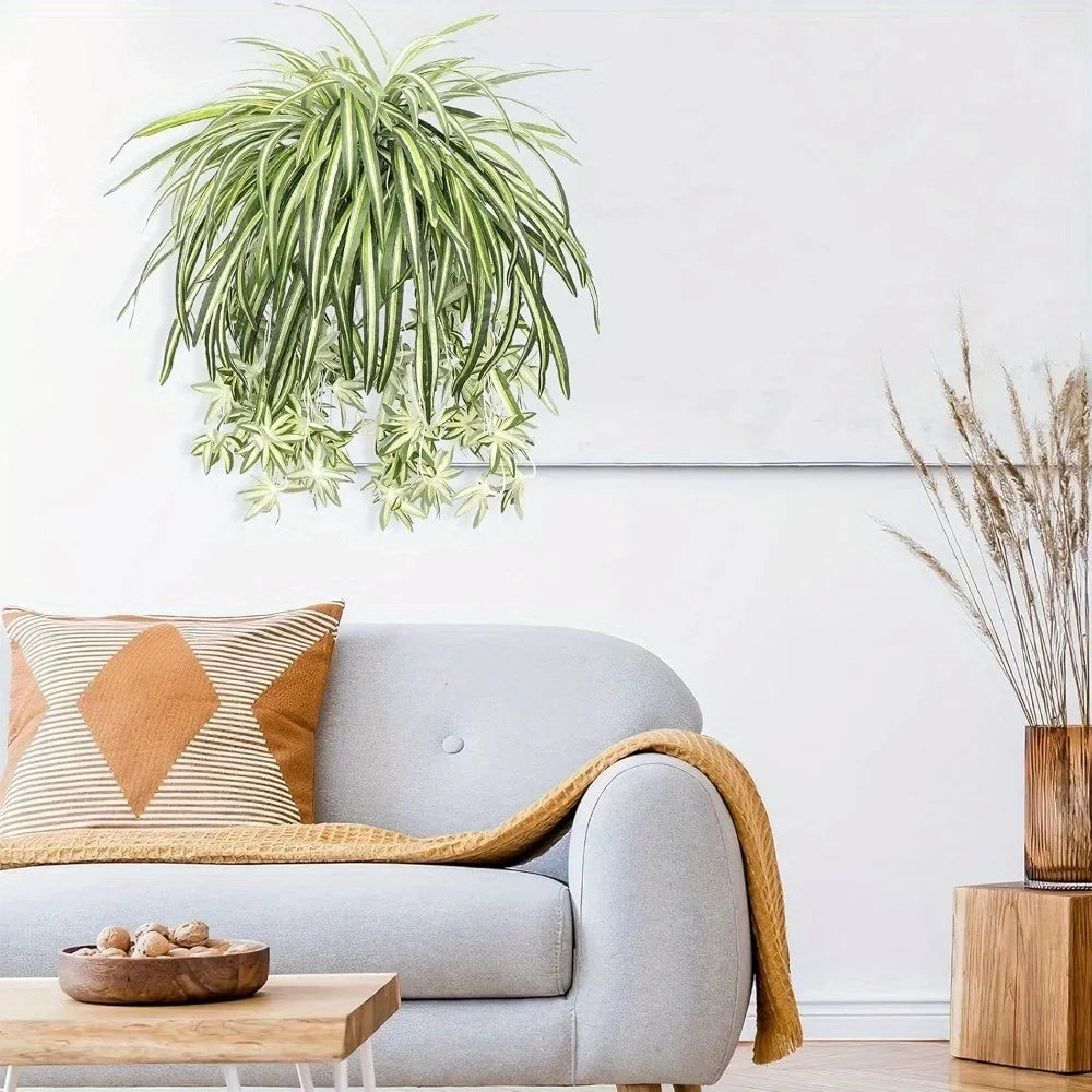 Frendorf | 1 Stück 60 cm große künstliche hängende Pflanze – Seideneiche zur Innendekoration (ohne Korb)