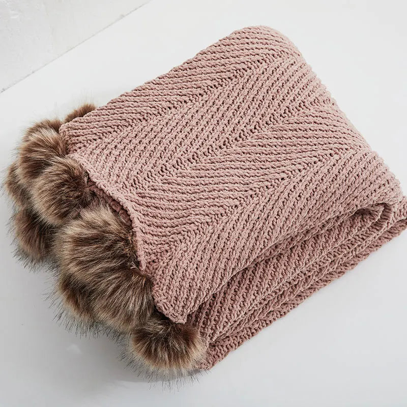 Frendorf | HeartKnit Kuscheldecke aus Chenille | Strickdesign | Für Bett & Sofa | Weich & Gemütlich