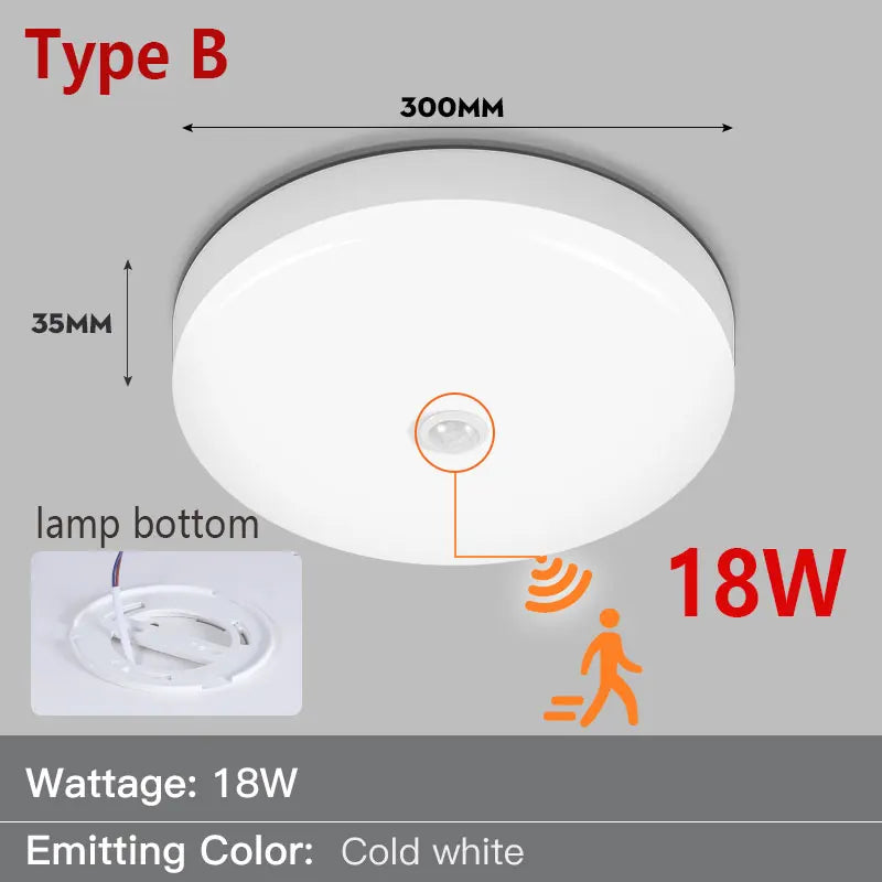 Deckenlampe mit Bewegungssensor – Modernes smartes Licht für Eingangsbereich, Balkon und Nachtbeleuchtung