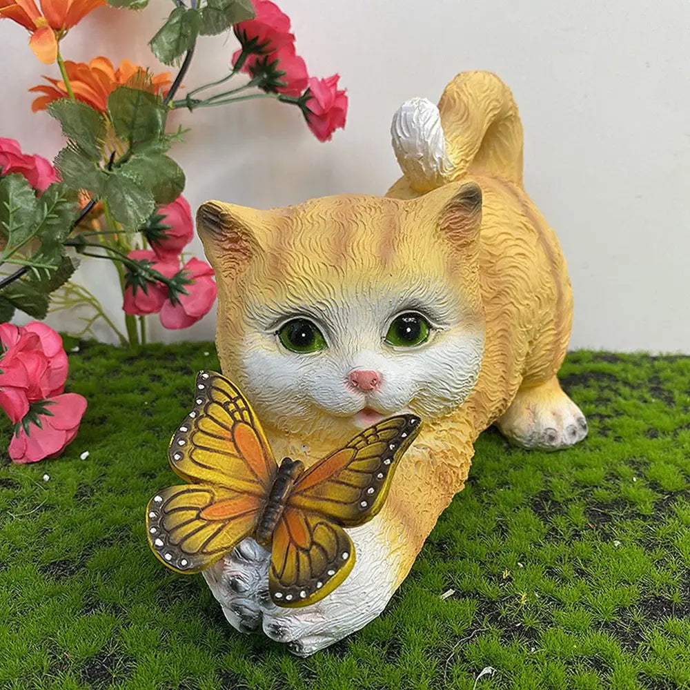 Frendorf | Butterfly Catcher Katze Harz Dekorative Lampe