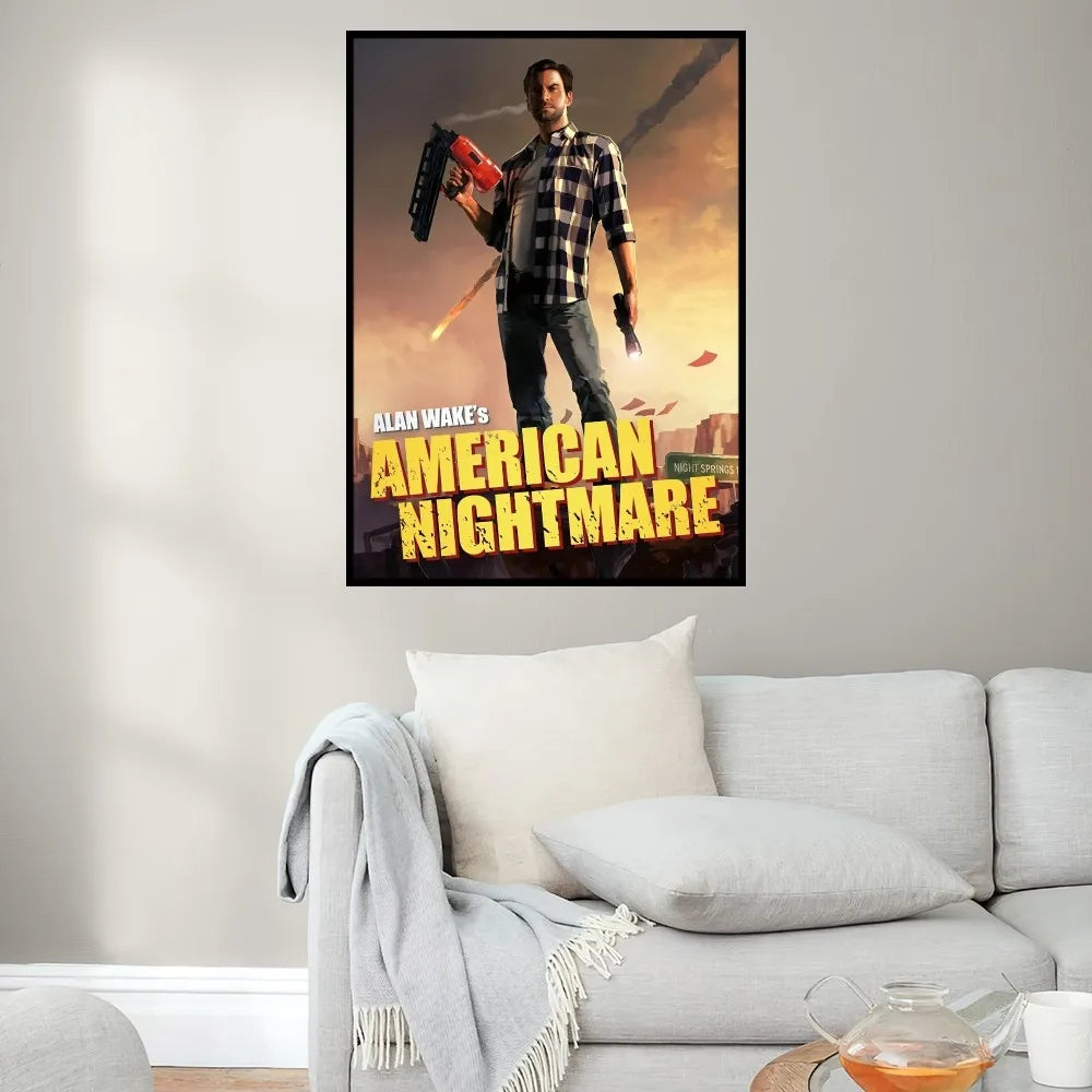Spiel Alan W-Wake 2 Poster Drucke Wandmalerei Schlafzimmer Wohnzimmer Dekoration Büro Klein