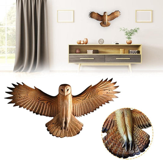 Eulen-Skulptur, Wandkunst, Kunstharz, Kunsthandwerk, Wohnzimmer, Outdoor, Garten, Büro, Heimdekoration, lebendige Eule, Kunsthandwerk, Heimwand-DIY-Dekoration