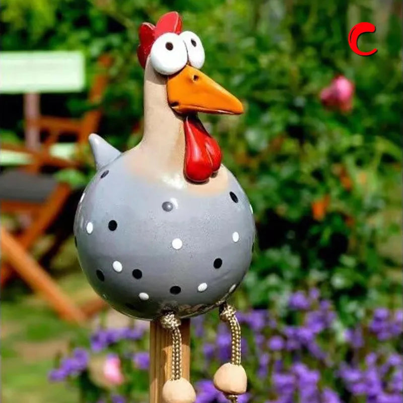 Lustige Hühnerzaun-Dekorations-Resin-Statuen für Zuhause Garten Bauernhof Hof Dekorationen Henne Skulptur Kunsthandwerk Innenhof