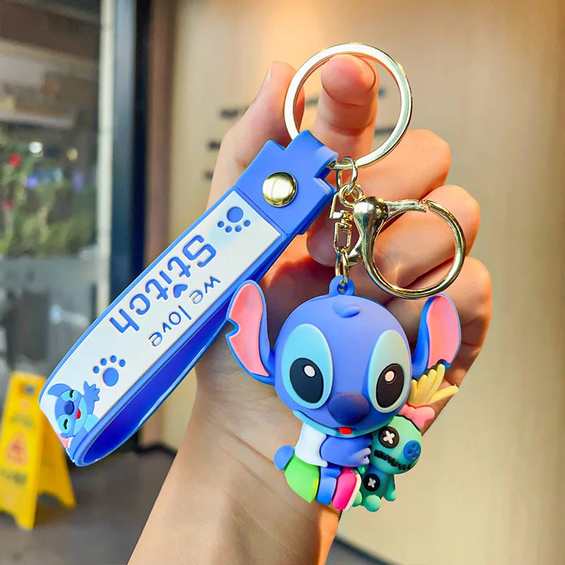 Anime Disney Schlüsselanhänger - Süßer Mickey Mouse, Minnie, Lilo und Stitch Cartoon Schlüsselring, Ornament und Autoanhänger, Perfekte Geschenke für Kinder