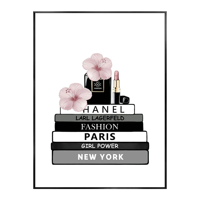 Leinwand Buch Parfüm Frauen Dekor Poster für Schönheitssalon Dekorative Malerei Luxuriöses Wohnzimmer Mädchen Schlafzimmer Dekoration Nordic